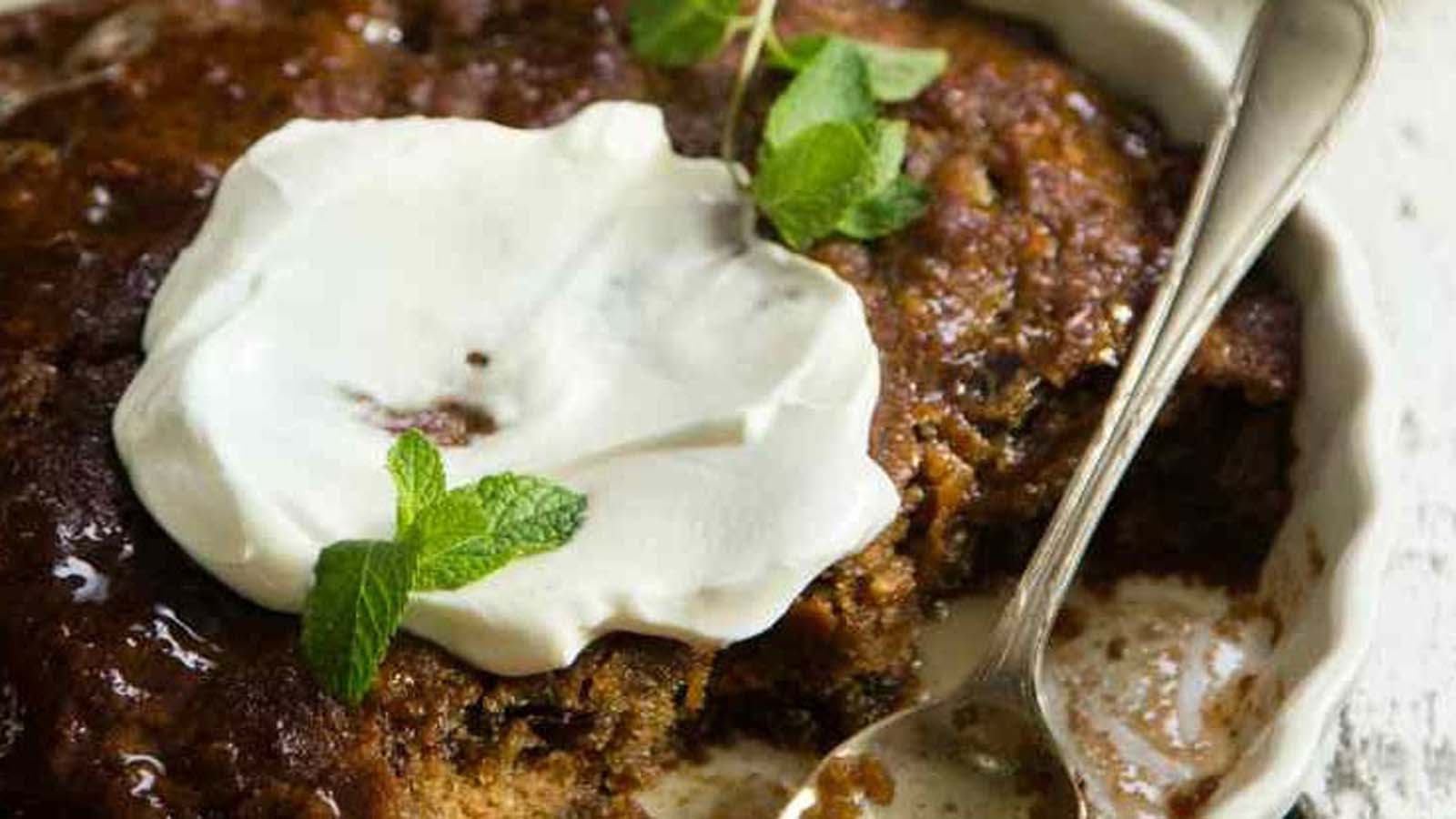 A sweet and sticky baked South African brandy tart dessert.