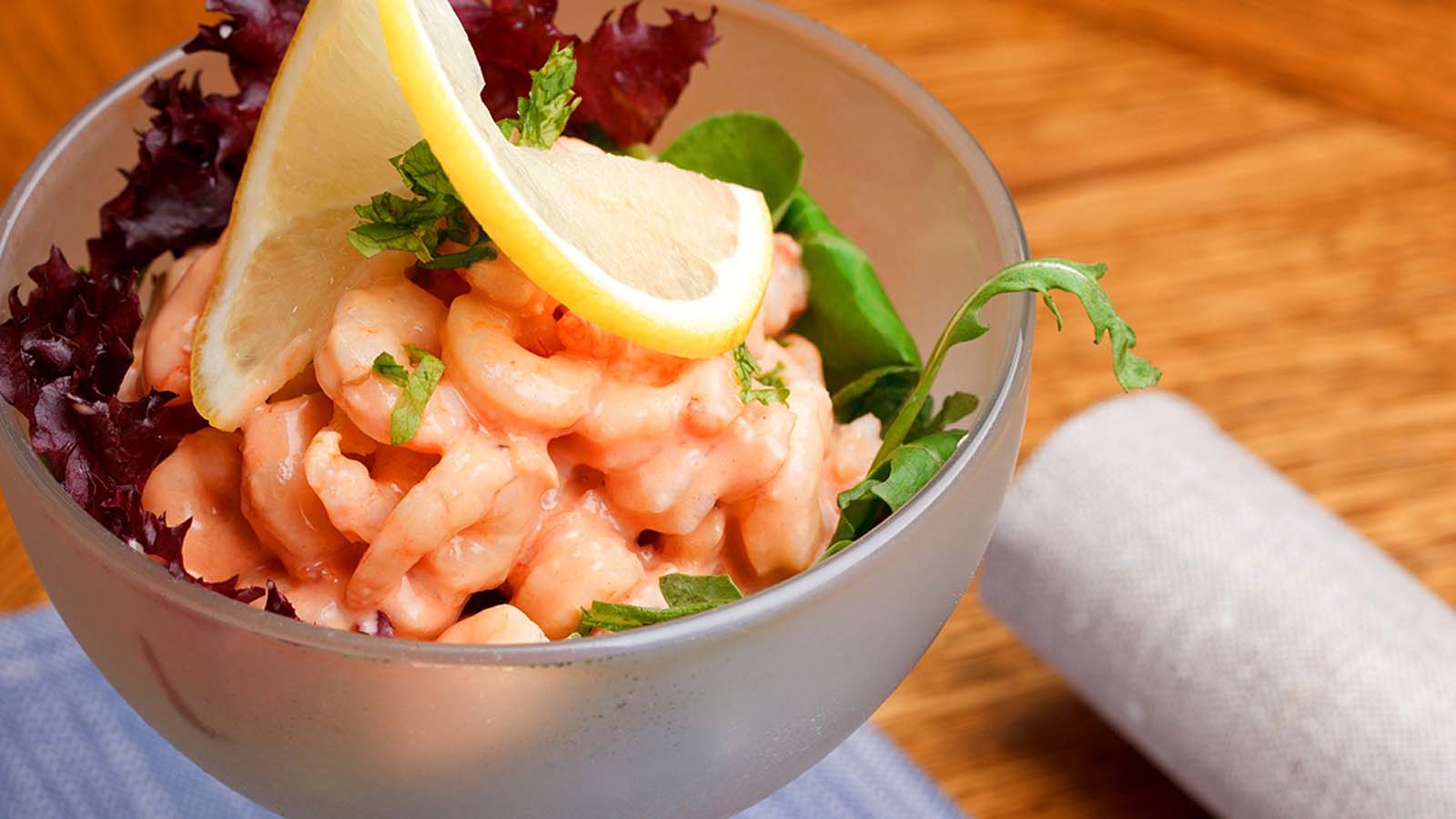 A classic tangy pink prawn cocktail sauce ready for seafood dipping.