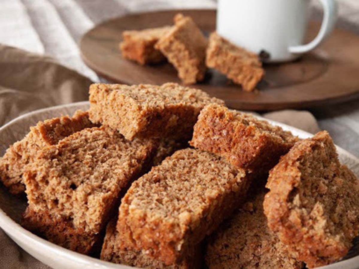 Traditional South African crunchy brown rusks ready to be dipped into tea or coffee.