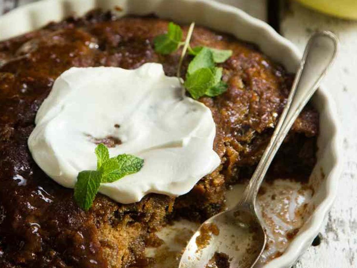 A sweet and sticky baked South African brandy tart dessert.