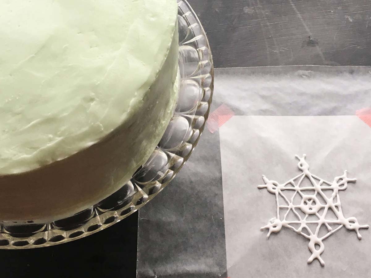 Intricately patterned decorative pate a decor pastry wrap for cake lining.